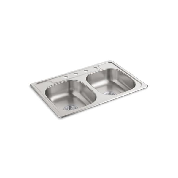 Sterling Middleton Top-Mount Double-Equal Kitchen Sink, 33" X 22" X 6" 14633-4-NA - main